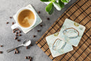 Beach Oyster Foam Coasters Set of 4 Cup Coasters for Indoor Outdoor, Tabletop Protection, Anti Slip, Mouse pad Material