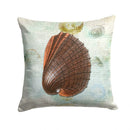 Beach Prickly Cockle Shell Decorative Throw Pillow 14x14 Indoor Outdoor Accent Cushion, Fabric Cover with Insert for Sofa, Bed, Porch & Living Room