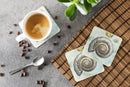 Beach Sundail Shell Foam Coasters Set of 4 Cup Coasters for Indoor Outdoor, Tabletop Protection, Anti Slip, Mouse pad Material