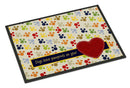 Dogs leave pawprints on your heart Doormat Indoor Outdoor 24H X 36W Front Door Mat Rugs for Entryway, Non Slip Washable Low Pile,