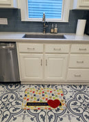 Dogs leave pawprints on your heart Memory Foam Kitchen Mat Machine Washable Anti-Fatigue Cushion Comfort Bath or Kitchen Rug