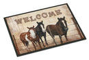 Welcome Mat with Horses Doormat Indoor Outdoor 24H X 36W Front Door Mat Rugs for Entryway, Non Slip Washable Low Pile,
