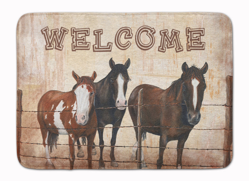 Welcome Mat with Horses Machine Washable Memory Foam Mat SB3059RUG