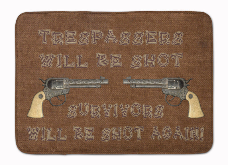 Tresspassers will be shot Machine Washable Memory Foam Mat SB3063RUG