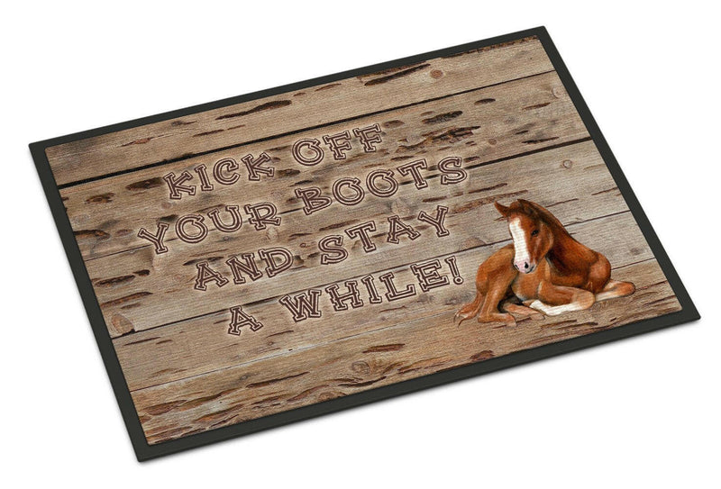 Kick off your boots and stay a while Indoor or Outdoor Mat 18x27 SB3064MAT