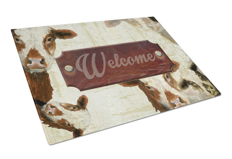 Welcome cow Glass Cutting Board Large Size SB3065LCB