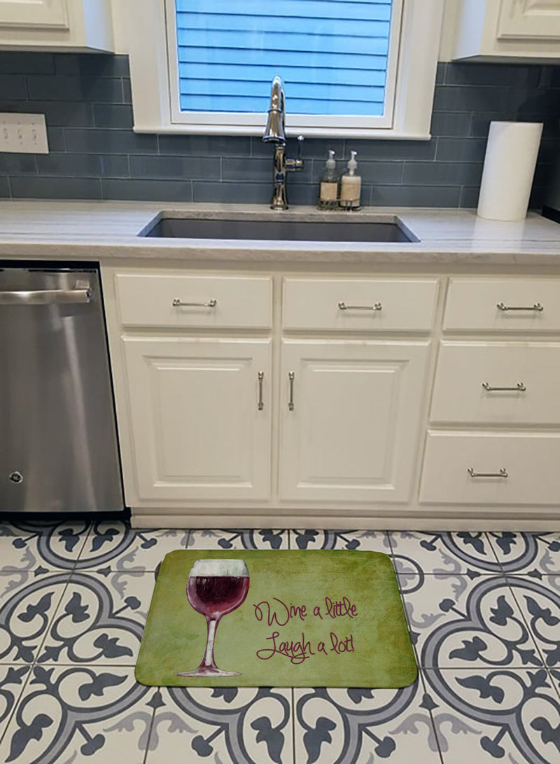 Wine a little laugh a lot Machine Washable Memory Foam Mat SB3067RUG