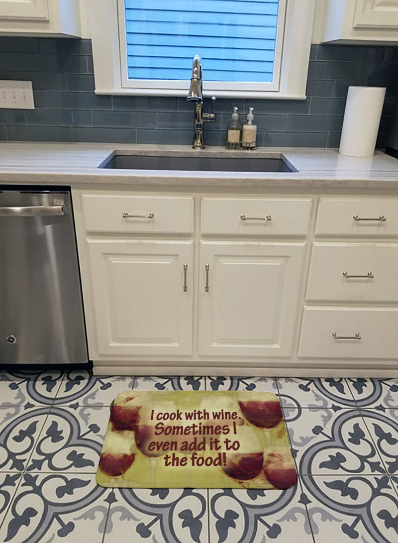 I cook with wine Machine Washable Memory Foam Mat SB3069RUG