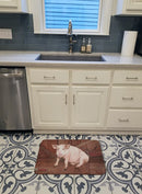 Pig at the barn door Memory Foam Kitchen Mat Machine Washable Anti-Fatigue Cushion Comfort Bath or Kitchen Rug