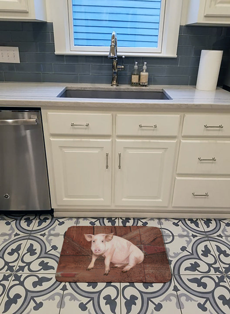 Pig at the barn door Machine Washable Memory Foam Mat SB3072RUG