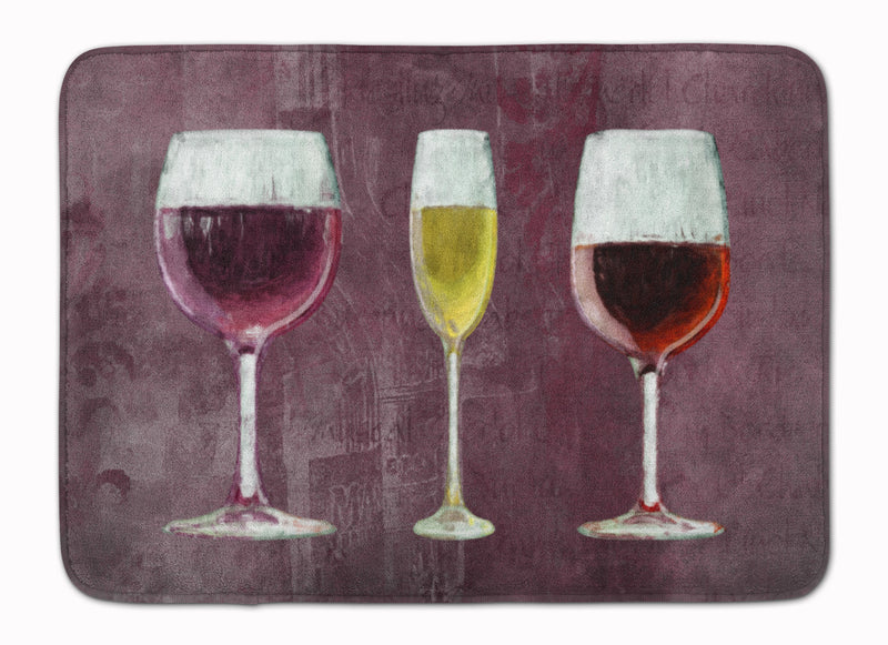 Three Glasses of Wine Purple Machine Washable Memory Foam Mat SB3073RUG