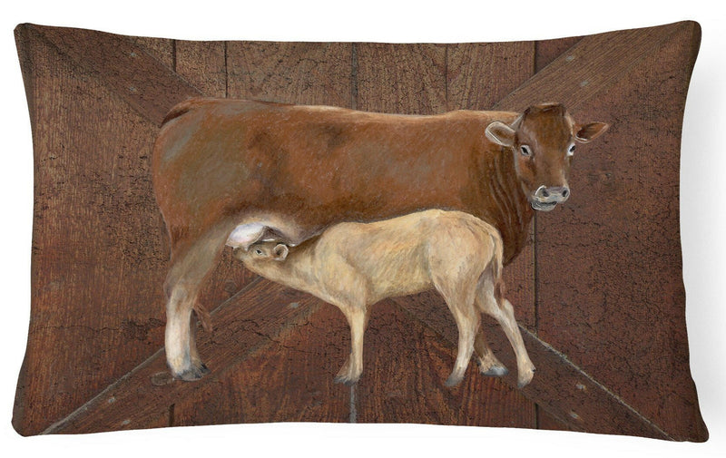 Cow Momma and Baby   Canvas Fabric Decorative Pillow SB3074PW1216