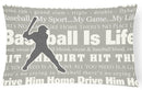 Baseball is Life Decorative Throw Pillow 12x16 Indoor Outdoor Accent Cushion, Fabric Cover with Insert for Sofa, Bed, Porch & Living Room
