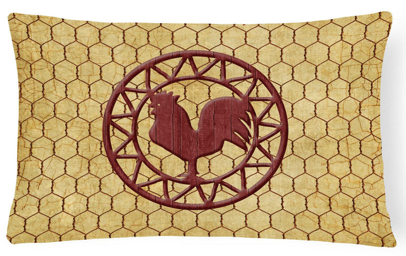 Rooster Chicken Coop   Canvas Fabric Decorative Pillow SB3085PW1216