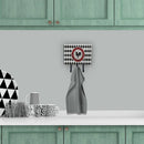 Rooster Harlequin Black and white Leash or Key Holder Wall Hooks, Coat Rack Wall Mount, for Hanging Keys, Towels, Aprons, Leashes