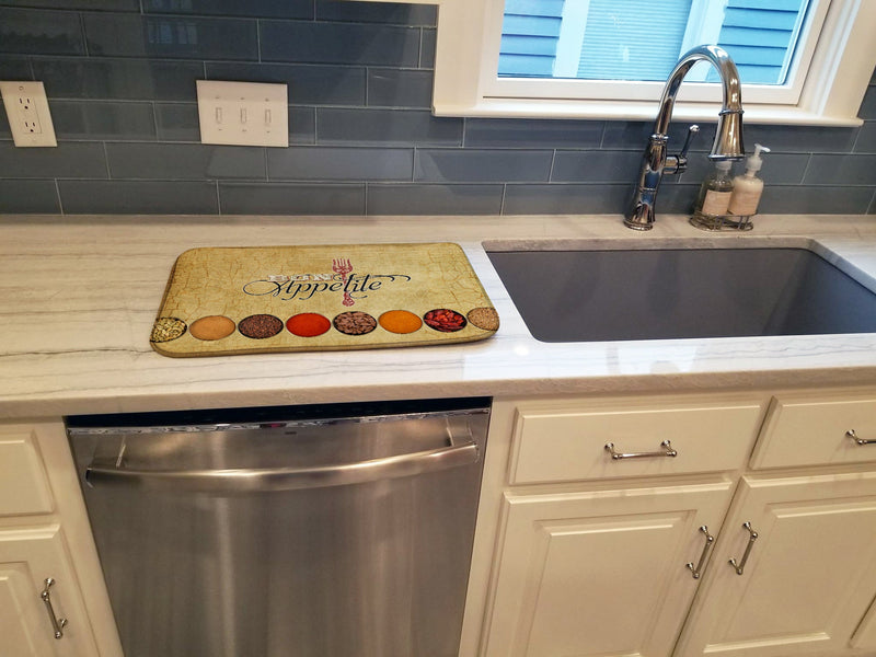 Bon Appetite and Spices Dish Drying Mat – Absorbent, Artistic Kitchen Essentials SB3089DDM