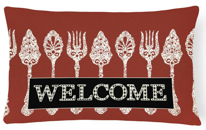 Serving Spoons Welcome   Canvas Fabric Decorative Pillow SB3090PW1216