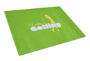 I'd rather be Golfing Woman on Green Cutting Board Tempered Glass Kitchen Cutting Surface, Heat Resistant Chopping, Non-Slip Feet, Food Prep & Serving