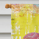 Artsy Welcome Heart House Flag 28x40 Porch Sleeve Pole Decorative Outside Yard Banner Artwork Wall Hanging, Polyester