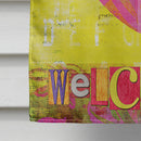 Artsy Welcome Heart House Flag 28x40 Porch Sleeve Pole Decorative Outside Yard Banner Artwork Wall Hanging, Polyester