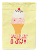 I scream you scream we all scream for ice cream House Flag 28x40 Porch Sleeve Pole Decorative Outside Yard Banner Artwork Wall Hanging, Polyester