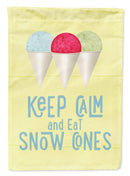 Keep calm and eat snow cones House Flag 28x40 Porch Sleeve Pole Decorative Outside Yard Banner Artwork Wall Hanging, Polyester