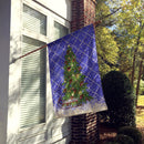Christmas Tree Blue House Flag 28x40 Porch Sleeve Pole Decorative Outside Yard Banner Artwork Wall Hanging, Polyester