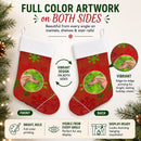 Horse Red Snowflakes Holiday Christmas  Holiday Stocking Double-Sided Print, Polyester Suede,11x18, Made in USA