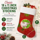 Pig Red Snowflakes Holiday Christmas  Holiday Stocking Double-Sided Print, Polyester Suede,11x18, Made in USA