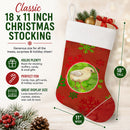Baby Chick Red Snowflakes Holiday Christmas  Holiday Stocking Double-Sided Print, Polyester Suede,11x18, Made in USA