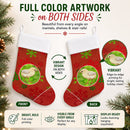 Baby Chick Red Snowflakes Holiday Christmas  Holiday Stocking Double-Sided Print, Polyester Suede,11x18, Made in USA
