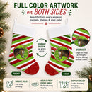 Horse Candy Cane Holiday Christmas Holiday Stocking Double-Sided Print, Polyester Suede,11x18, Made in USA