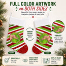 Horse Candy Cane Holiday Christmas Holiday Stocking Double-Sided Print, Polyester Suede,11x18, Made in USA