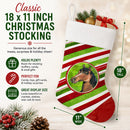 Horse Candy Cane Holiday Christmas Holiday Stocking Double-Sided Print, Polyester Suede,11x18, Made in USA