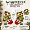 Horse Candy Cane Holiday Christmas Holiday Stocking Double-Sided Print, Polyester Suede,11x18, Made in USA