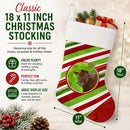 Cow Candy Cane Holiday Christmas Holiday Stocking Double-Sided Print, Polyester Suede,11x18, Made in USA