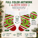 Horse Candy Cane Holiday Christmas Holiday Stocking Double-Sided Print, Polyester Suede,11x18, Made in USA