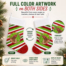 Chicken Candy Cane Holiday Christmas Holiday Stocking Double-Sided Print, Polyester Suede,11x18, Made in USA