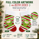 Baby Chick Candy Cane Holiday Christmas Holiday Stocking Double-Sided Print, Polyester Suede,11x18, Made in USA