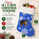 Horse Winter Snowflakes Holiday Holiday Stocking Double-Sided Print, Polyester Suede,11x18, Made in USA