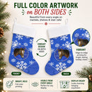 Horse Winter Snowflakes Holiday Holiday Stocking Double-Sided Print, Polyester Suede,11x18, Made in USA
