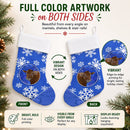 Cow Winter Snowflakes Holiday Holiday Stocking Double-Sided Print, Polyester Suede,11x18, Made in USA