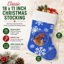 Chicken Winter Snowflakes Holiday Holiday Stocking Double-Sided Print, Polyester Suede,11x18, Made in USA