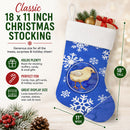 Baby Chick Winter Snowflakes Holiday Holiday Stocking Double-Sided Print, Polyester Suede,11x18, Made in USA