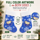 Baby Chick Winter Snowflakes Holiday Holiday Stocking Double-Sided Print, Polyester Suede,11x18, Made in USA