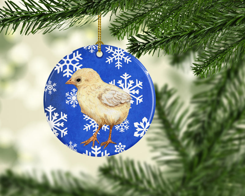 Baby Chick Winter Snowflakes Holiday Ceramic Ornament SB3152CO1