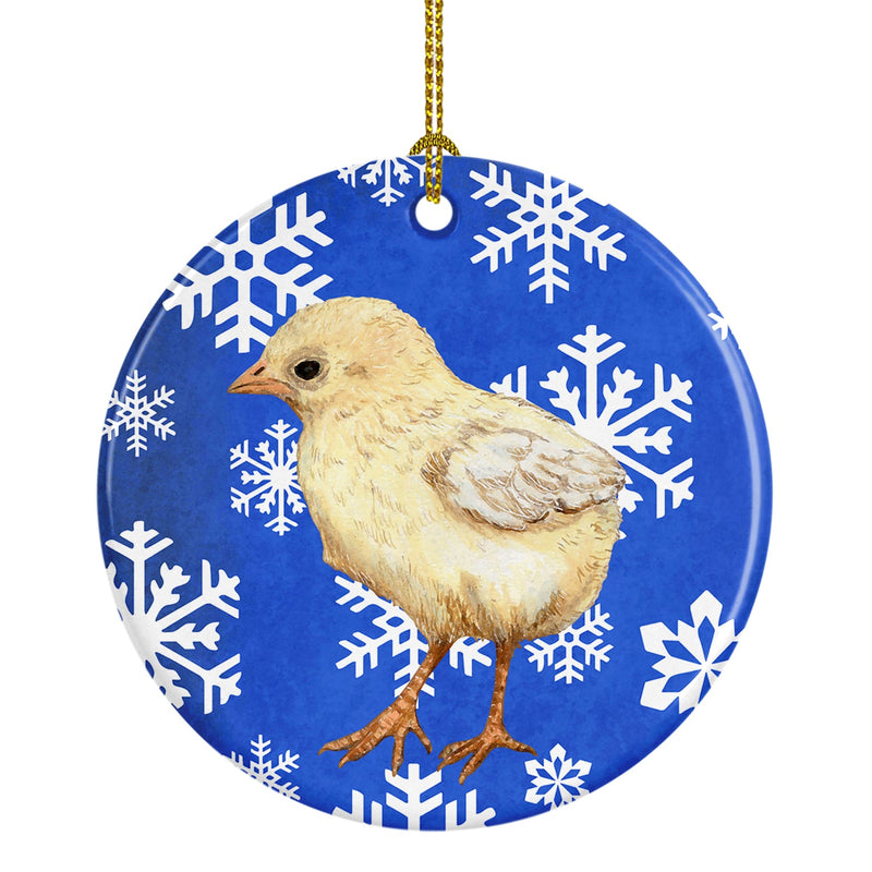 Baby Chick Winter Snowflakes Holiday Ceramic Ornament SB3152CO1