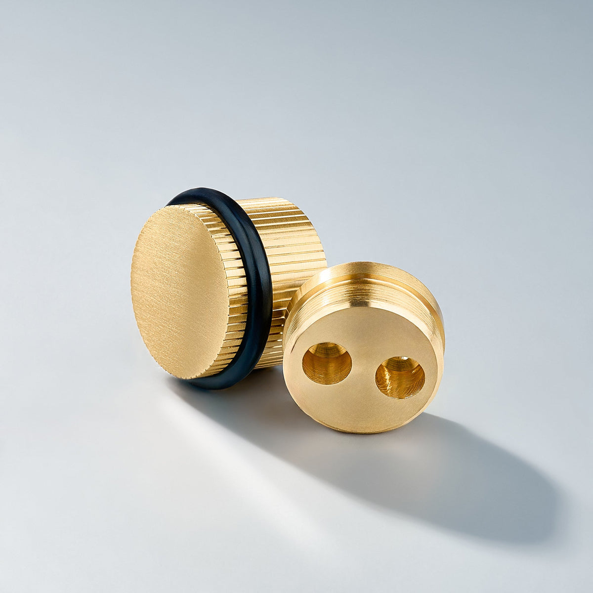 Bastion - Linear Knurled Solid Brass Door Stops, photo 9 of 11