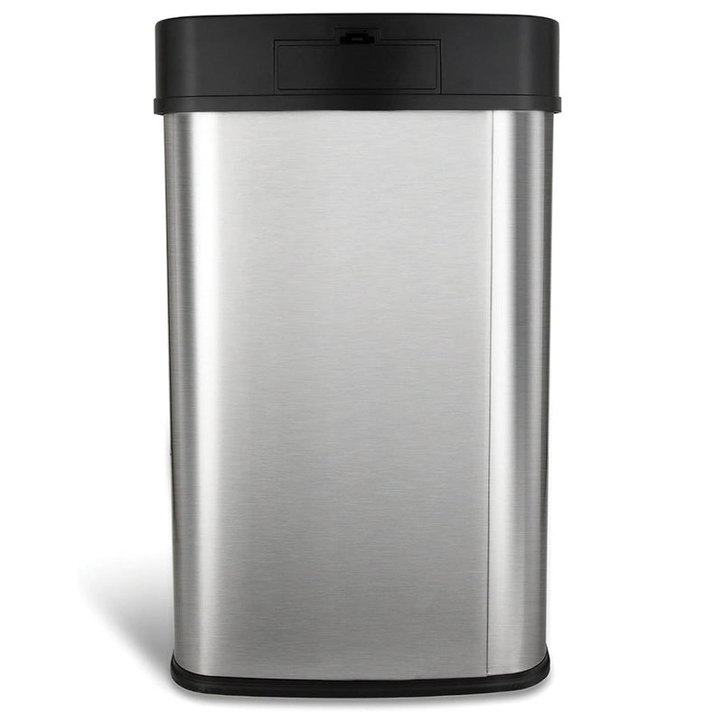 Silver/Black 13-Gallon Stainless Steel Kitchen Trash Can with Motion Sensor Lid, photo 5 of 5