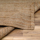 Ambel Chocolate Brown Camel Jute Area Rug